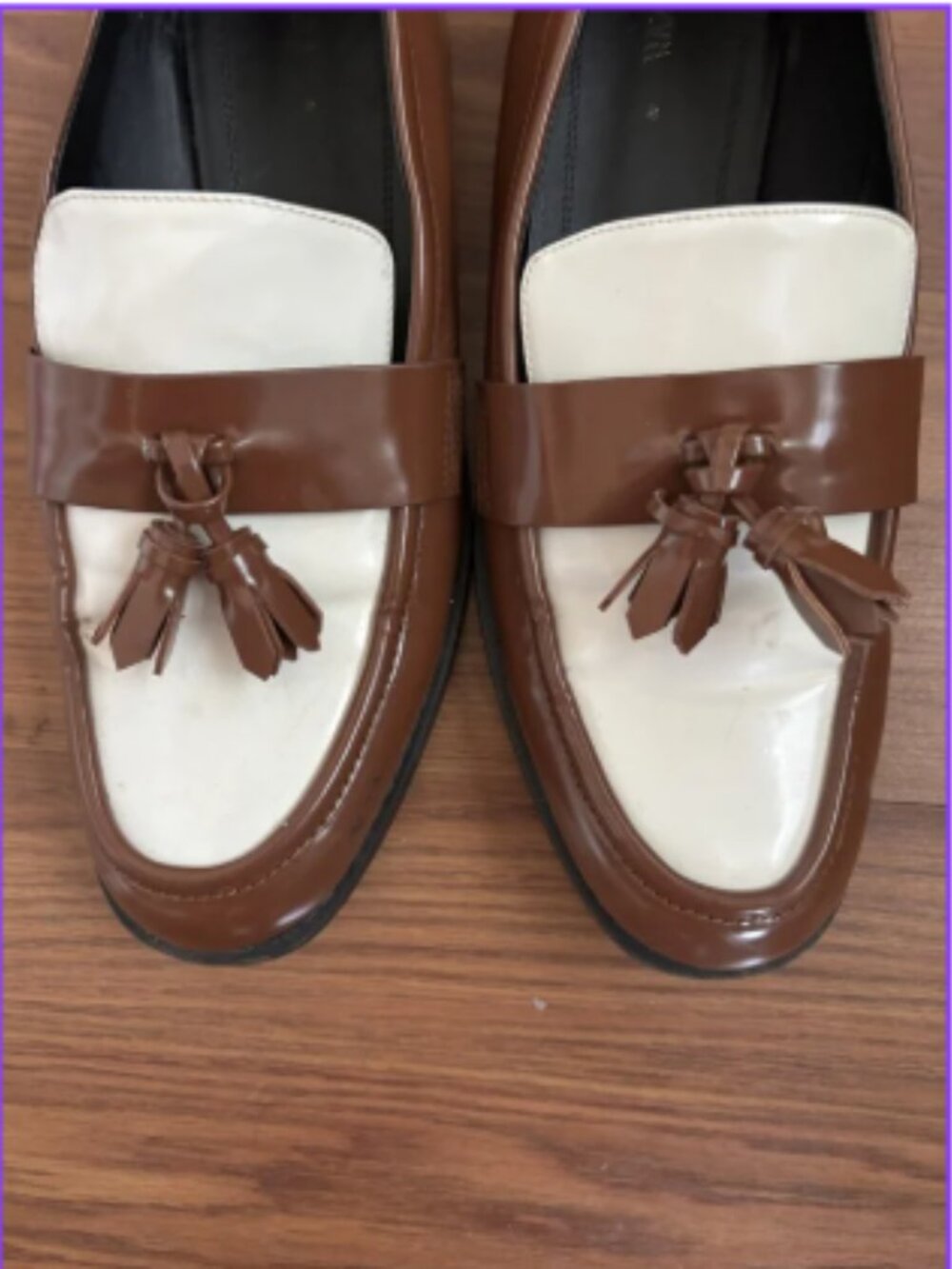 ZARA Brown and Cream Tassel Loafers - Picture 7 of 7